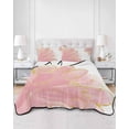 thumbnail image 3 of Pink Gold Twin Size Down Alternative Comforter,Lightweight Comforter Quilt Bedding Set with Pillow Shams Boho Modern Abstract Minimalist Aesthetic Flower Bed Comforter Duvet Insert 68"x86", 3 of 7