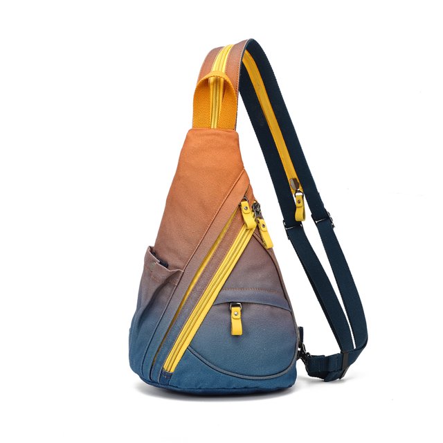 KL928 Canvas Sling Backpack for Men Women Floral Printed Crossbody Small Backpack