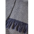 thumbnail image 3 of SAOL Herringbone Throw Blanket 100% Premium Super Soft Merino Wool 75" x 57" Fringe Ends from Ireland, 3 of 6
