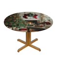 thumbnail image 3 of Orinice Christmas Tree Stockings Round Table Cover Stain Resistant Washable Indoor Outdoor Tablecloth Kitchen Dining Wedding Parties 100% Polyester Fiber 38-42, 3 of 8