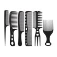 thumbnail image 1 of Juego de 6 peines profesionales de peluquería con dientes finos y anchos para peinar y cortar., 1 of 5
