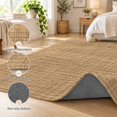 Woven Texture Area Rug 8'x10', Brown Tan Linen Style Rustic Farmhouse ...