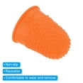 thumbnail image 4 of Uxcell Rubber Finger Tips Silicone Thumb Fingertip Protector Covers Guard Pads Thimble Grips Orange XS Size 10 Pack, 4 of 5