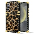 thumbnail image 2 of FKBRCL4U Compatible with Samsung Galaxy S24 S25 Case, Seamless Gold Chain Leopard Luxury Golden Decoration for Girl Women Soft TPU Shockproof Protective Hard PC Back, 2 of 7