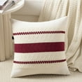 thumbnail image 4 of Fancy Homi Set of 2 Burgundy Boho Decorative Throw Pillow Covers 18x18 inch for Couch Bed Sofa, Aesthetic Modern Farmhouse Christmas Room Decor, Soft Cotton Cute Textured Wind Red Cushion Case, 4 of 6