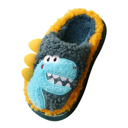 

Men Slippers Home Slippers Warm Dinosaur House Slippers For Men Winter Indoor Shoes