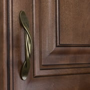 GlideRite 3 in. Center Twisted Cabinet Pull Hardware Handle, Antique Brass