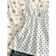 thumbnail image 4 of Women's Polka Dot Cami Tank Top, Spaghetti Strap Babydoll Blouse, Casual Summer Sleeveless Top for Vacation, Beach and Daily Wear, 4 of 4