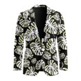 thumbnail image 5 of HELLHERO Monstera Leaves Slim Fit Long Sleeve Outwear Blazer, Retro Polyester Men's Suit Jacket for Prom Summer, 5 of 8