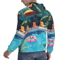 thumbnail image 6 of Uemuo Tropical Poolside Relaxation Pattern Men's Hoodie - Casual Pullover Hoodie with Kangaroo Pocket, Stylish Hooded Sweatshirt for Everyday Wear-XX-Large, 6 of 7