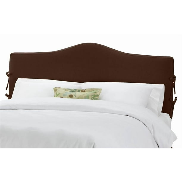 Slipcover Headboard w Foam Padding in Linen Chocolate (King) Walmart