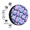 thumbnail image 4 of Fuzoiu pinkk flower crystal Skull Print Universal Spare Tire Cover with Buckle Strap, Waterproof Wheel Covers for Jeep, Trailer, RV, Truck and All Car-17 inch, 4 of 6