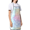 thumbnail image 5 of Anti-Fouling Belt Pocket Elasticated Apron - Non-Slippery Non-Fading Non-Shrinking Non-Crinkly Water-Repellent Gray Tie-Dye Background Rainbow Colors_4, 5 of 8