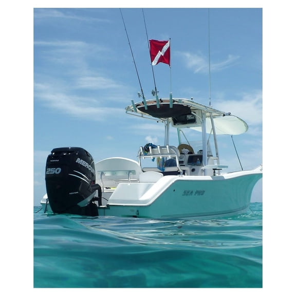 Rod Holder Boat Flag Pole with Dive Flag (4 Foot)