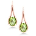 thumbnail image 2 of Gem Stone King 18K Rose Gold Plated Silver Green Apple Mystic Quartz Drop Dangle Earrings for Women | 9.66 Cttw | Gemstone Birthstone | Oval 12X10MM | 1.18 inch, 2 of 5