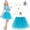 Blue, variant on 5 Pcs Princess Costume & Accessories Set for Gir'ls, Crown/Brooch/Earring/Tutu Skirt Halloween Cosplay Dress Up (Blue)