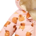 thumbnail image 7 of JUMEYU Coats for Girls Floral Bear-Ear Hood Puffer Jacket for Girls Zip-Up Winter Coat (Pink,5-6 Years), 7 of 7