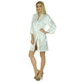thumbnail image 5 of Bimba Women Short Satin Getting Ready Robe Bridesmaid Kimono Sleeve Coverup, 5 of 6