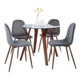 thumbnail image 5 of LumiSource Brown Folia Round Pebble Dining Set - 5 Piece, 5 of 5
