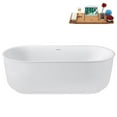 thumbnail image 3 of 67" Streamline G-90-342-GLD Soaking Glossy White Freestanding Tub and Tray With Internal Drain in Polished Gold, 3 of 20