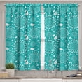 thumbnail image 2 of Ambesonne Turquoise Valance & Curtain, Stalks and Dots Vintage, 55"x24", Turquoise White, 2 of 6