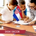 thumbnail image 5 of G128 Croatia Croatian Deluxe Desk Flag Set | 8.5x5.5 In | Printed 300D Polyester, with Silver Dome and Base, 15" Metal Pole, Decorations For Office, Home and Festival Events Celebration, 5 of 8