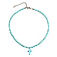 thumbnail image 1 of Fashion Christian Cross Pendant Necklace Turquoise Clavicle Necklace Choker for Women Girls, 1 of 3
