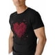thumbnail image 1 of T-Shirts for Men, Red Rose Flower Crew Neck Cotton T-Shirt Men's Short Sleeve Valentine's Day Love Heart, 1 of 8