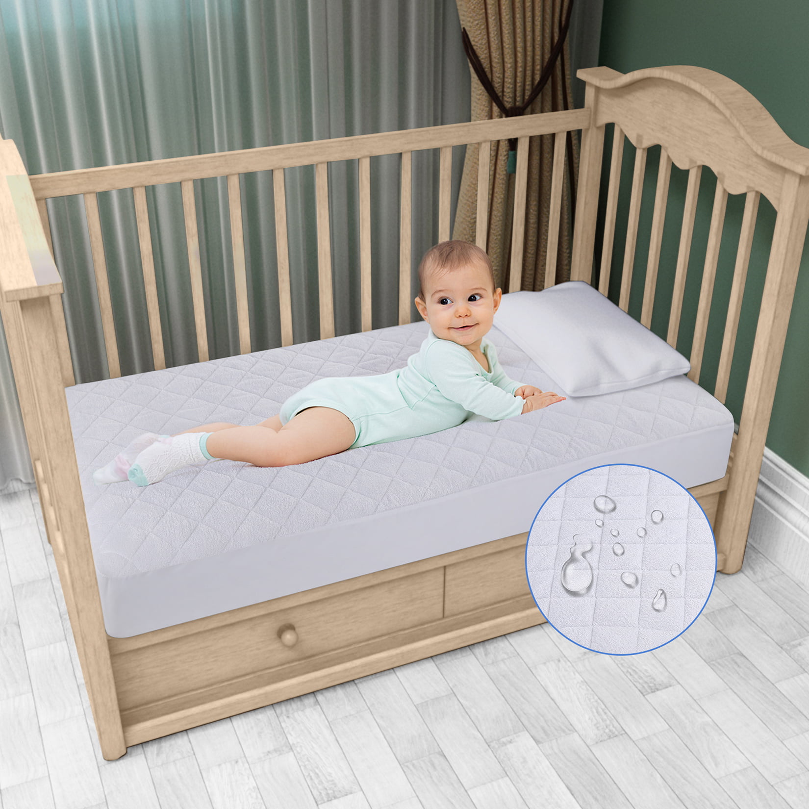 Nursery Crib Baby Mattress cot Crib Size 80 x 43 x 4 cm Breathable Quilted and Waterproof Foam Mattress for cot Cradle