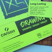 لوحة ورق رسم من سلسلة Canson XL ، تجليد الأسلاك العلوية ، (70 رطل / 114 جم) ، 60 ورقة ، 9 × 12