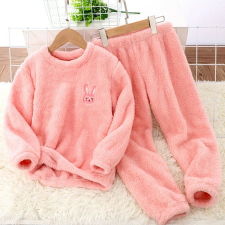 

FZM Christmas Toddler Kids Boys Girls Winter Long Sleeve Cartoon Prints Pajamas Tops Pants 2PCS Outfits Clothes Set
