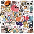 thumbnail image 1 of 50pcs Cute Cat Stickers, Kawaii Waterproof Vinyl Animal Stickers for Water Bottle, Laptop, Skateboard Bicycles Bumper Sticker Decals for Kids Teens Gi, 1 of 4