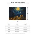 thumbnail image 2 of Throw Blanket for Couch Sofa and Bed, Oil Starry Sky Sunflower Soft Plush Throw Blanket, Fuzzy Cuteness Comfy Warm Washable Flannel Blanket Throws for All Season, 2 of 8
