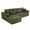 Green+Left Facing Chaise, variant on Howcool 99" Convertible Sectional Sofa Bed, L-Shaped Cloud Couch with Chaise, Corduroy Deep Seat Sleeper Sofa, No Assembly, for Small Space Living Room (Grey)