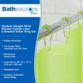thumbnail image 4 of Kenney Medium Weight PEVA Shower Curtain Liner and Beaded Roller Ring Set, 70" W x 72" H, Green, 4 of 9