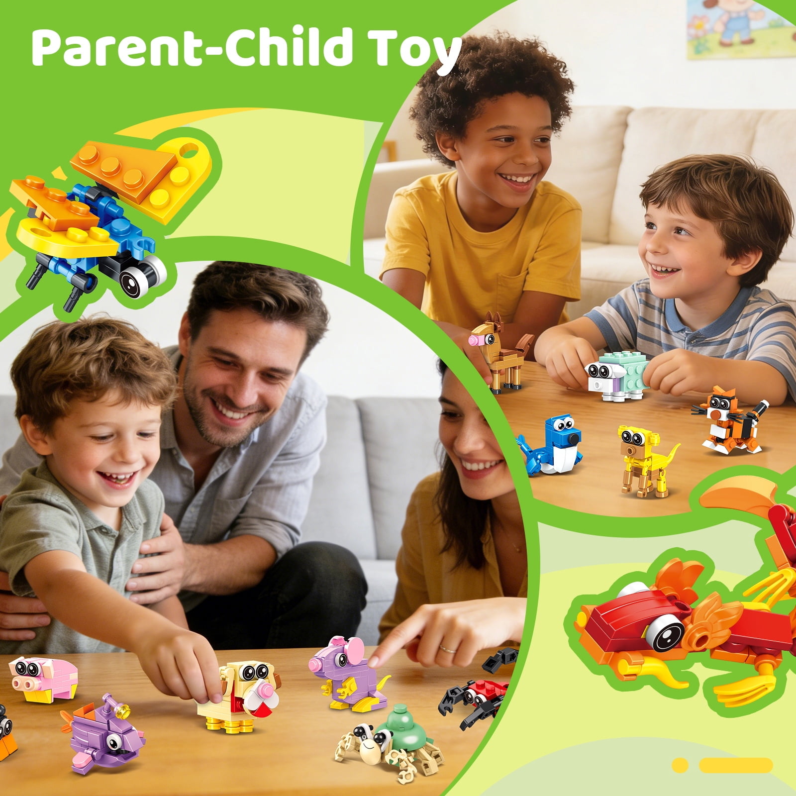 WLBES Party Favors, Classroom Rewards, Goodie Bag Stuffers | 36PCS Mini Animal STEM Building Blocks, 3 Themes 12-in-1 Combine Set for Kids Ages 3+