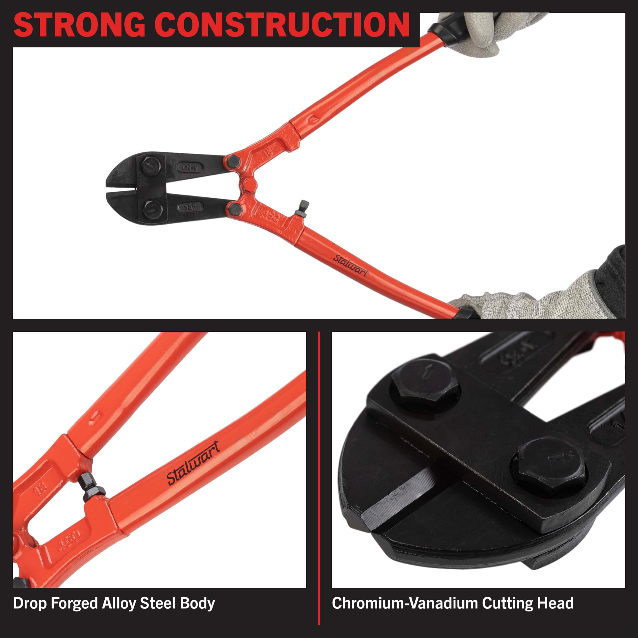 Stalwart 18-Inch Bolt Cutter Cuts 5/16-Inch Chains, Wires, Bolts and Locks