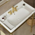 thumbnail image 4 of 36"Console Bathroom Sink, Freestanding Console Sink With Stainless Brushed Gold Legs, Modern Bathroom Vanity with 3 Tap Holes, 4 of 6