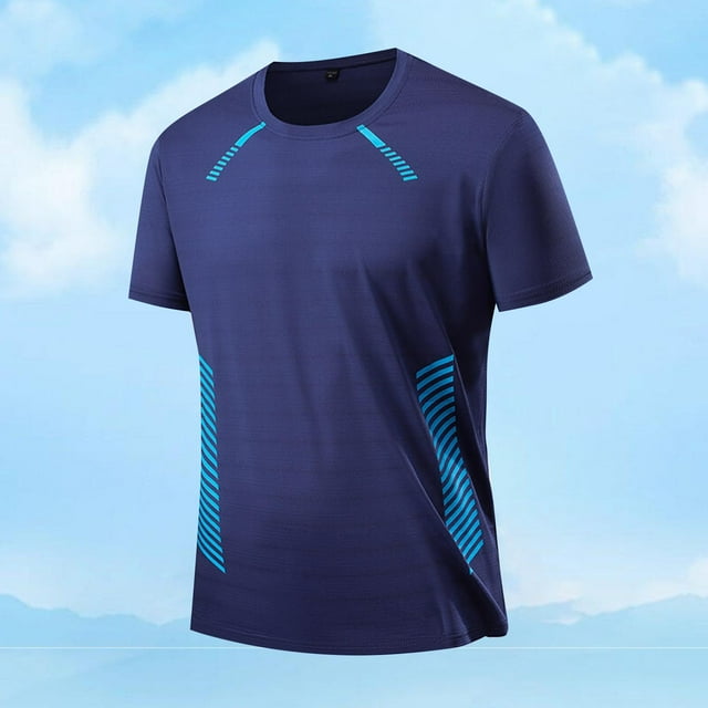 Tops para hombre, blusas y camisas de manga corta con cuello redondo para hombre, blusas casuales deportivas holgadas de manga corta con cuello redondo para hombre, blusas de poliéster para hombre