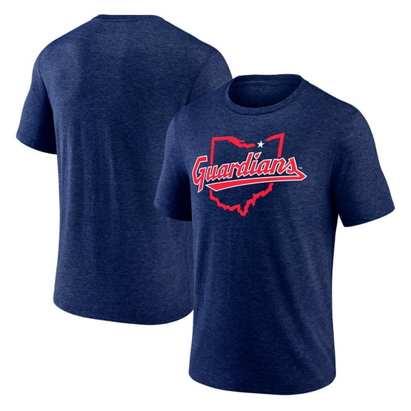 Men's Navy Cleveland Guardians State Guard Tri-Blend T-Shirt