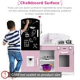 thumbnail image 2 of Best Choice Products Wooden Pretend Play Kitchen Toy Set for Kids w/ Chalkboard, Marble Backdrop, 7 Accessories - Pink, 2 of 7