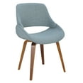 thumbnail image 2 of Fabrico Mid-Century Modern Dining/Accent Chair in Walnut and Blue Noise Fabric by LumiSource - Set of 2, 2 of 7