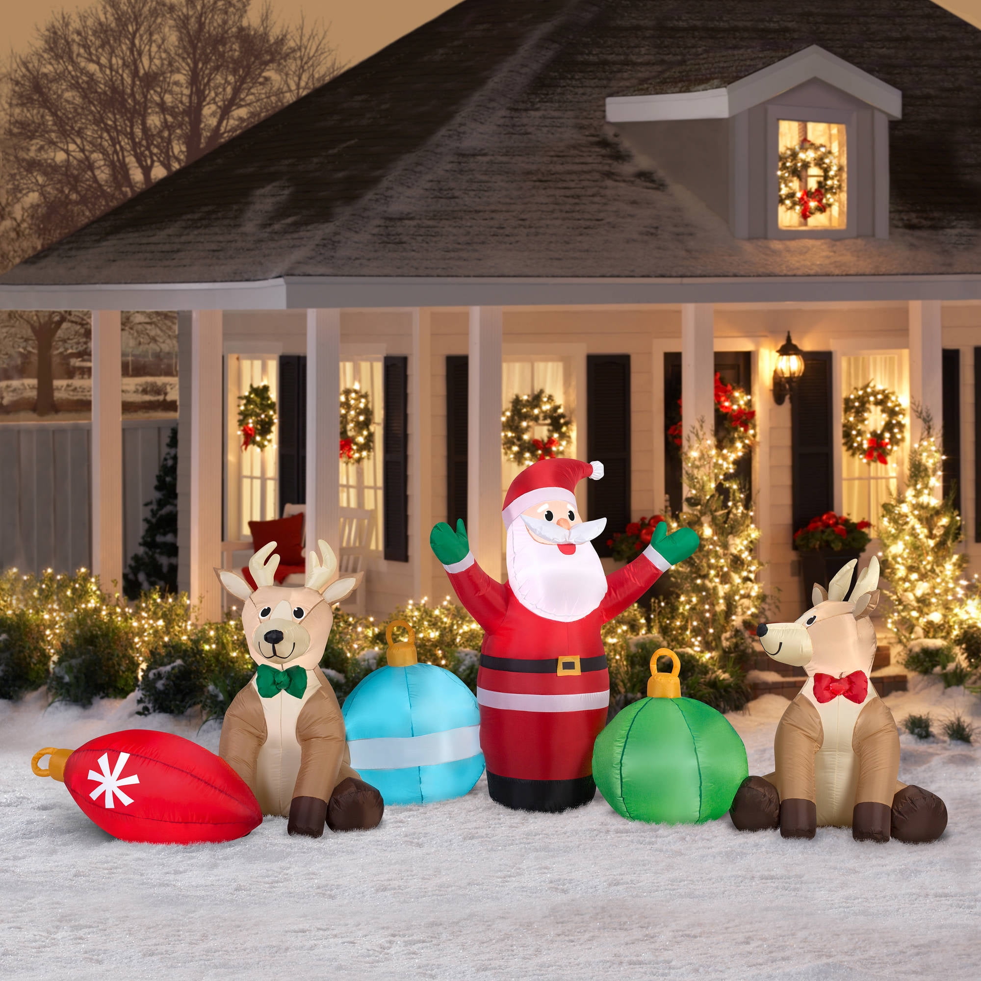 Outdoor Lighted Santa And Reindeer Outdoor Designs