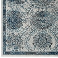 thumbnail image 4 of Modern Contemporary Urban Living Lounge Room Area Rug Runner Floor Carpet, Moroccan Distressed Vintage Style, Fabric, Blue Ivory White, 4 of 8