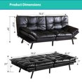 thumbnail image 6 of Convertible Futon Sofa Bed, Modern Sleeper Sofa with Adjustable Armrests, 6 of 7