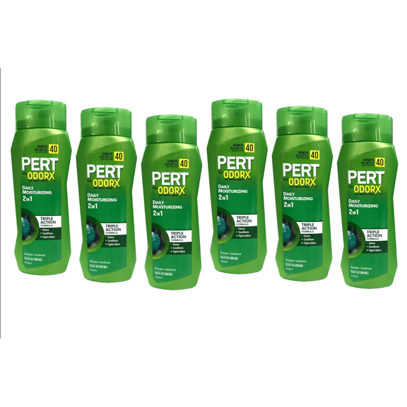 Pert Plus OdorX Daily Moisturizing 2-in-1 Shampoo & Conditioner 13.5 FL oz, 6 Pack