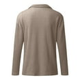 thumbnail image 4 of Hpapadks Fall Sweaters for Women 2025 Fall Winter Half Zip Up Long Sleeve Solid Lapel Knitted Sweaters Womens Sweater Khaki XXXL, 4 of 5