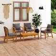 thumbnail image 1 of vidaXL 5 Piece Garden Lounge Set with Cushion Solid Acacia Wood, 1 of 5