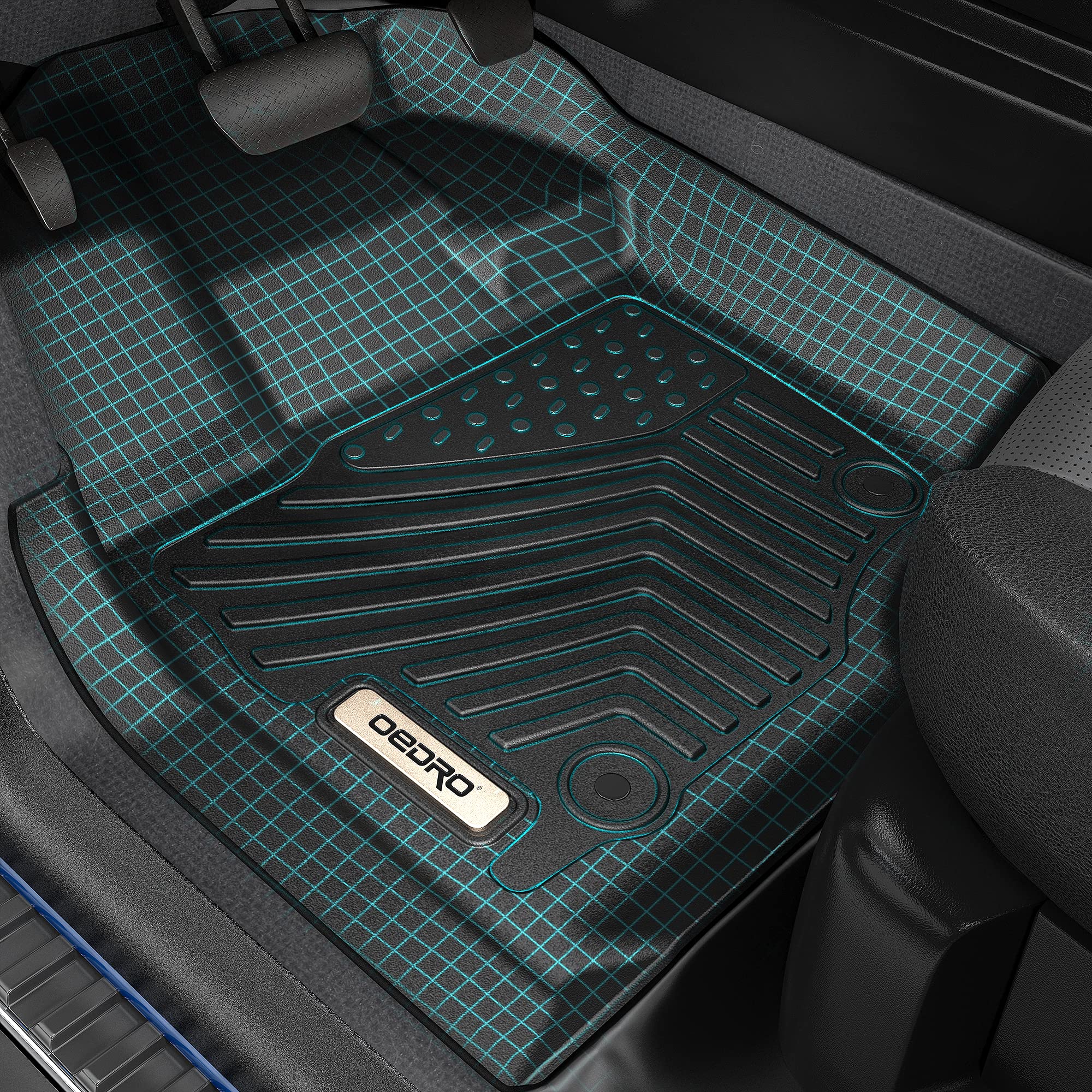 RVNI Floor Mats Fit 2 Row Floor Mat Liners for 2021-2023 Hyundai Santa Fe TPE All-Weather