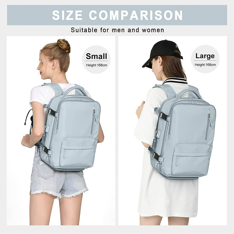 Travel Backpack for Women Men, Airline Approved Carry On Backpack for Traveling on Airplane,Small Laptop Backpack with Shoe Compartment Waterproof Casual Daypack Large School Bag Light Blue Walmart.com